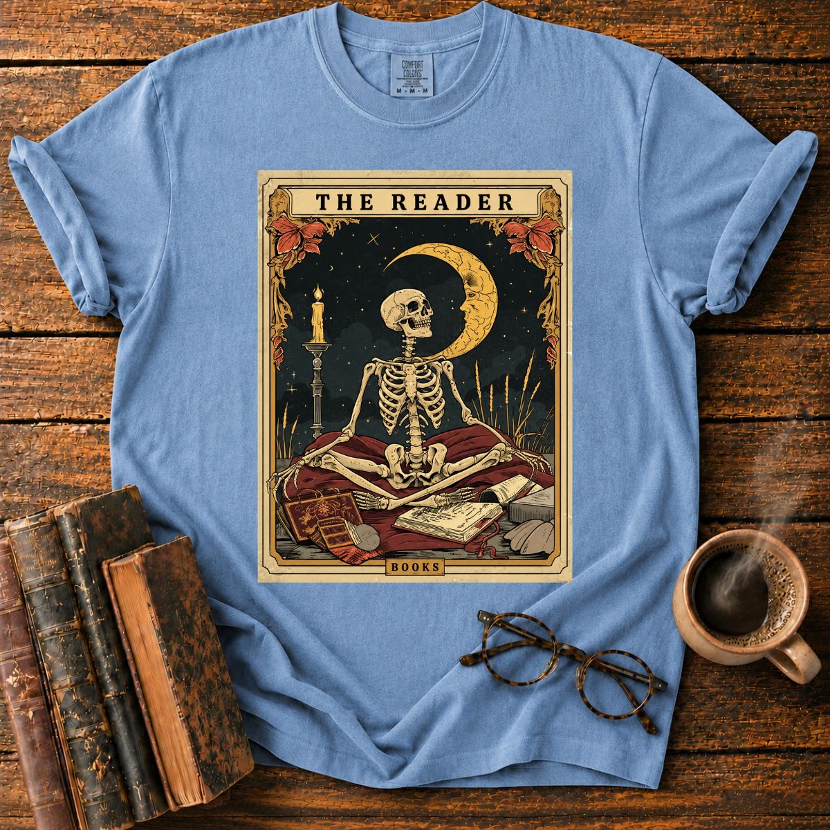 Skeleton Tarot Card Book Lover T-Shirt