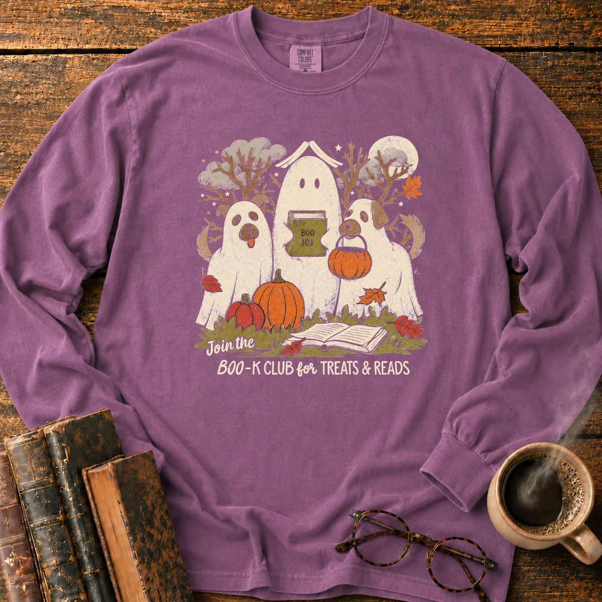 Boo-k Club Halloween LS T-Shirt