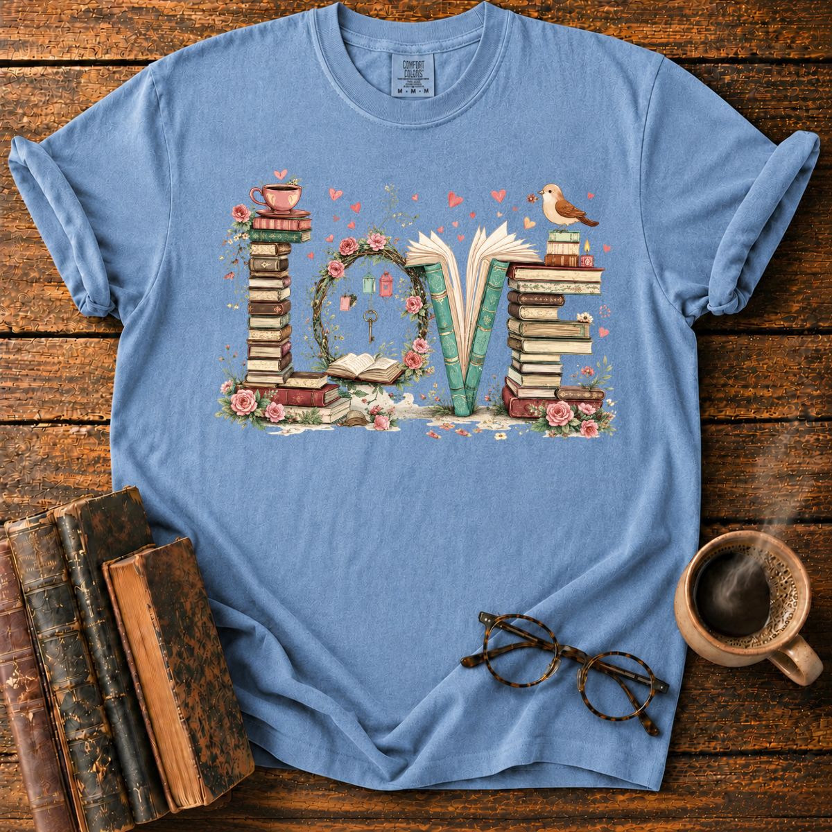 Floral Bookish LOVE Arrangement T-Shirt