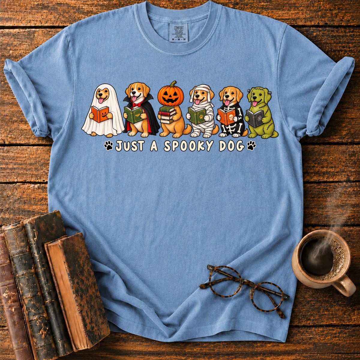 Spooky Bookish Dogs Halloween T-Shirt