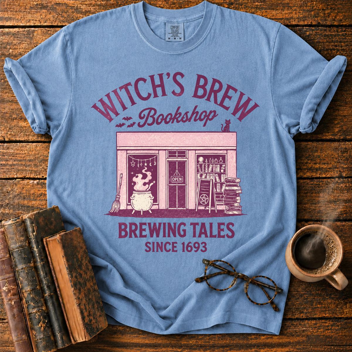 Witch's Brew Bookshop Halloween T-Shirt