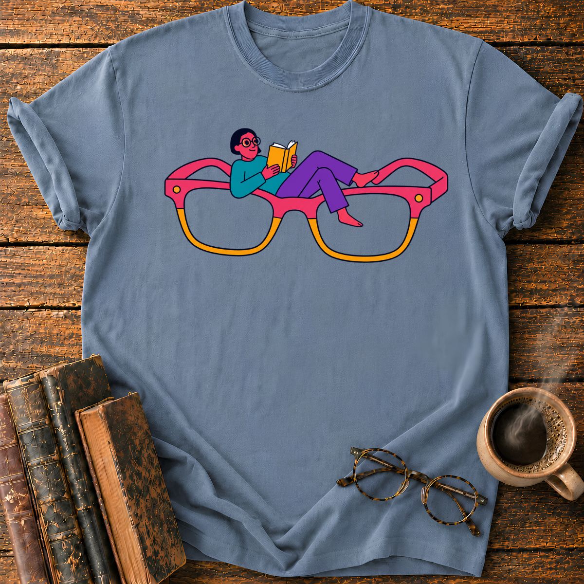 Reader on Oversized Glasses T-Shirt
