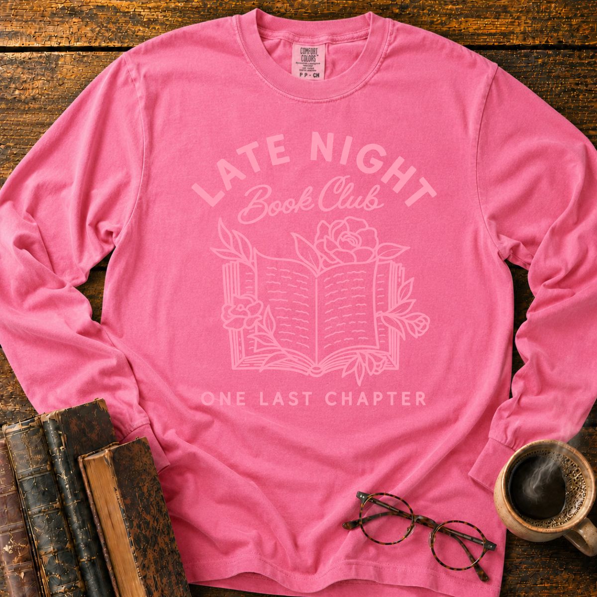 Late Night Book Club Floral LS T-Shirt