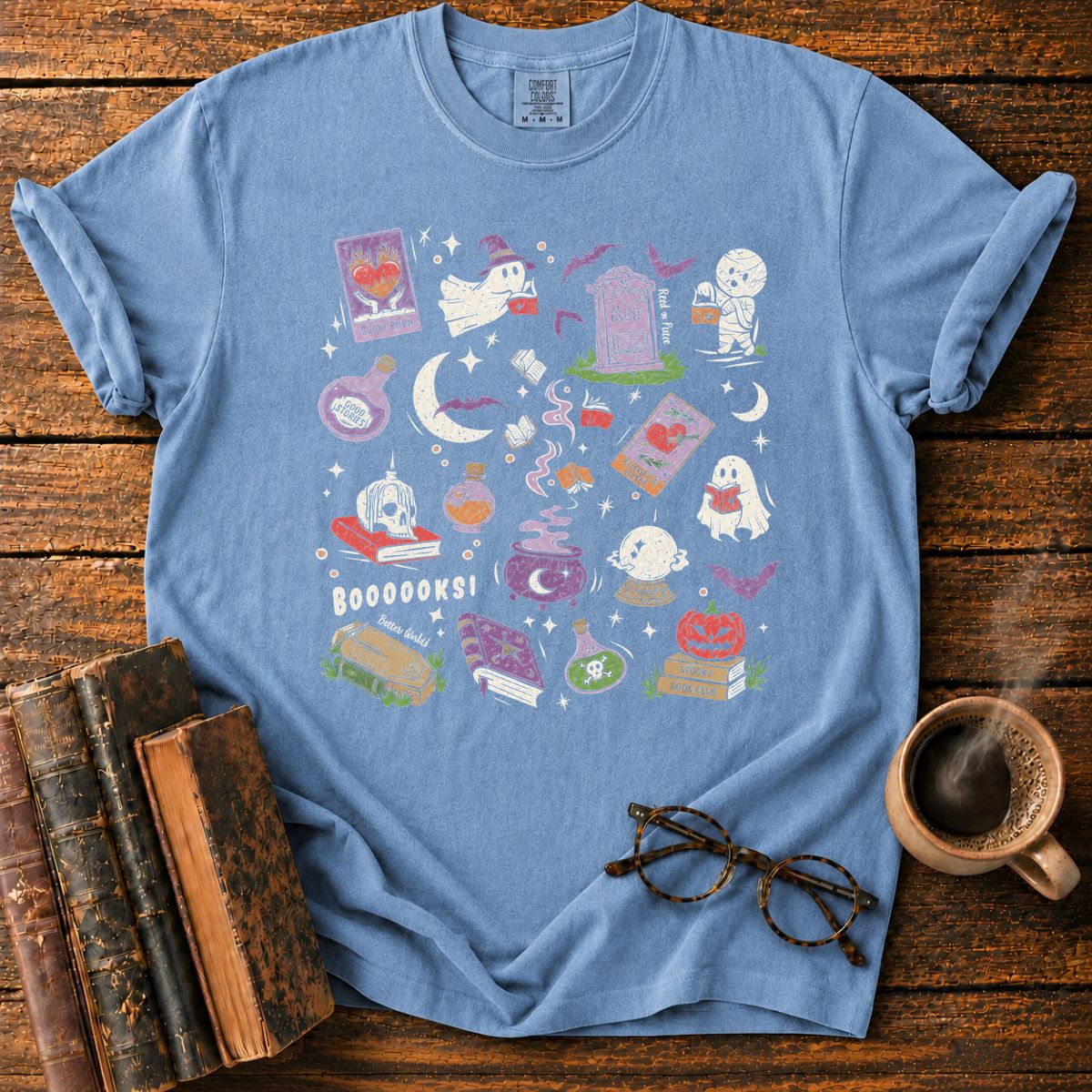 Spooky Bookish Halloween Doodle T-Shirt