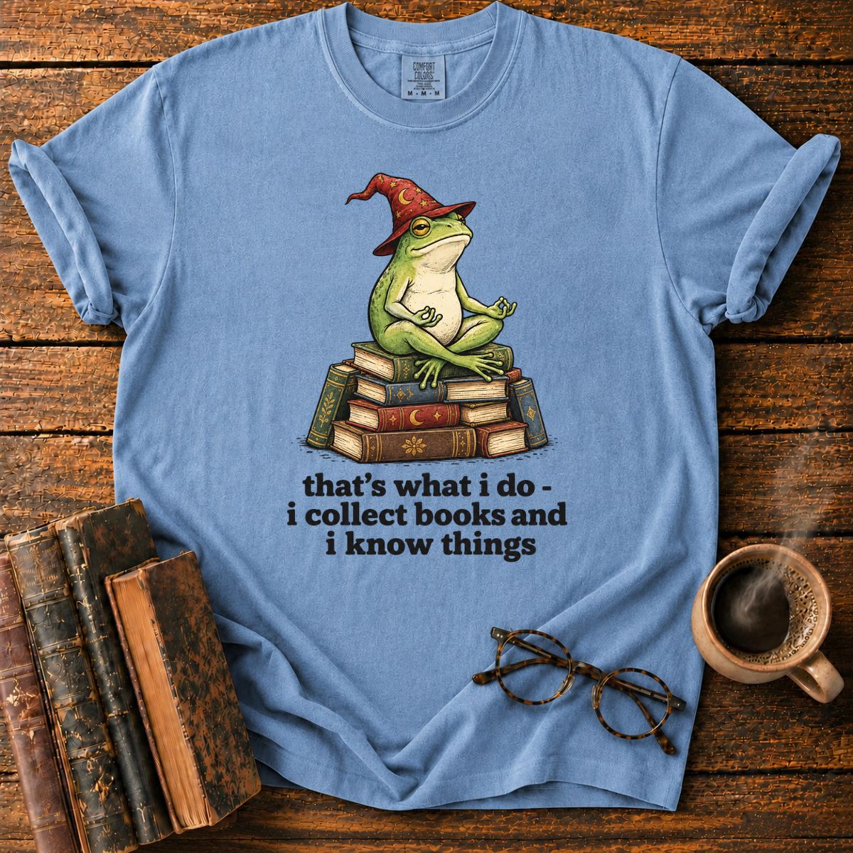 Wise Frog Wizard Collects Books T-Shirt