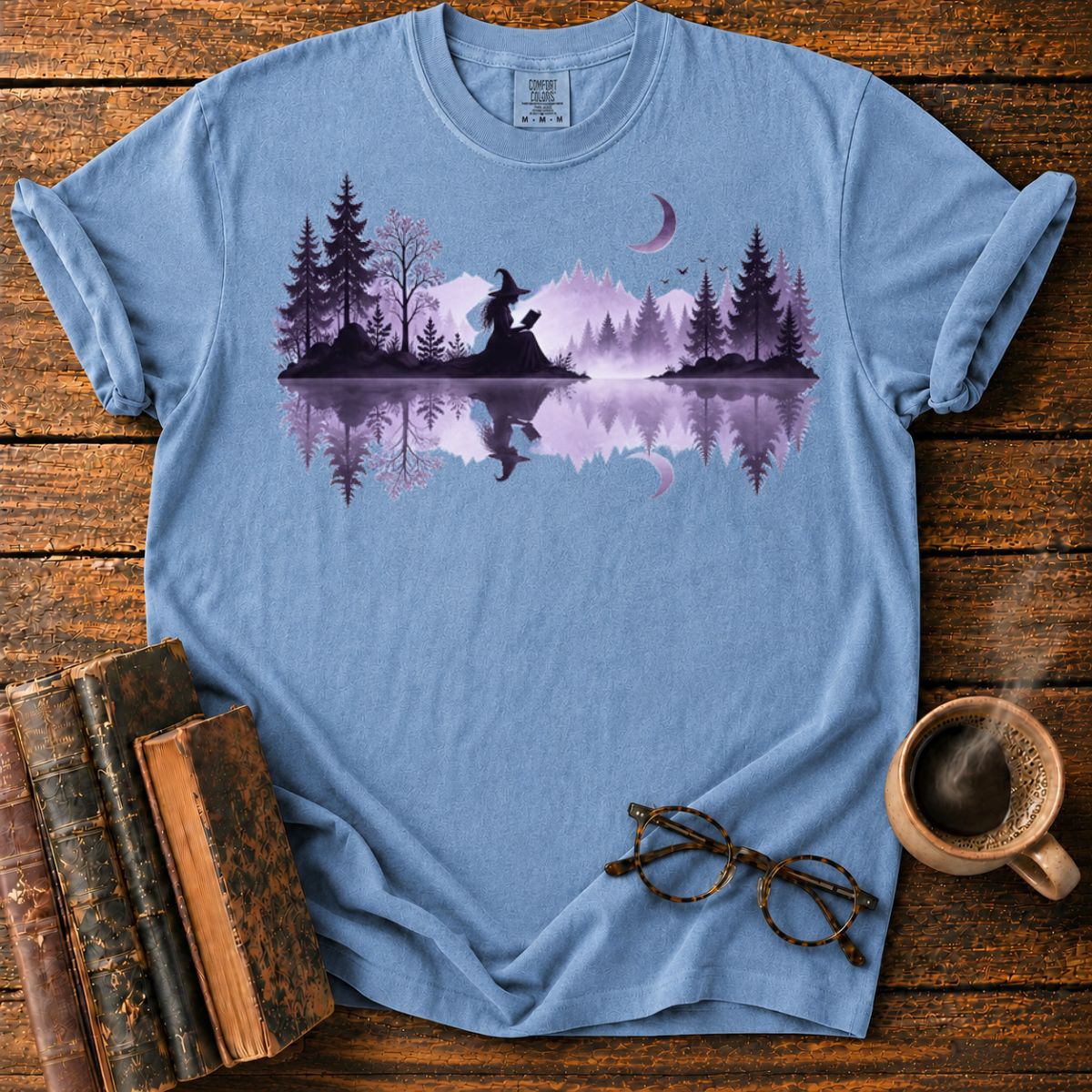 Witch Reading by a Moonlit Lake T-Shirt