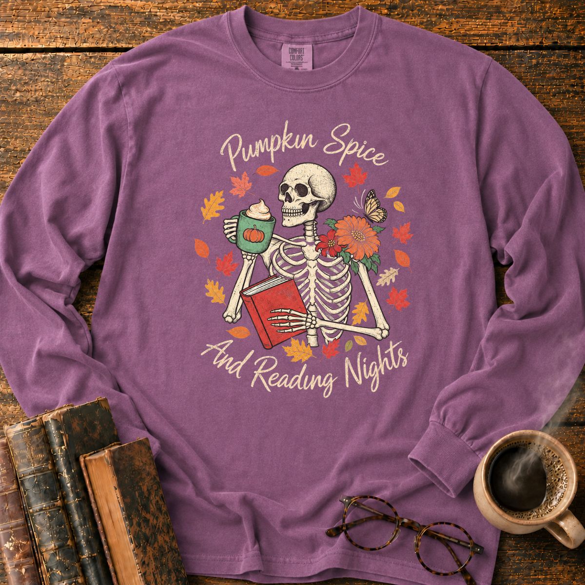 Pumpkin Spice And Reading Nights LS T-Shirt