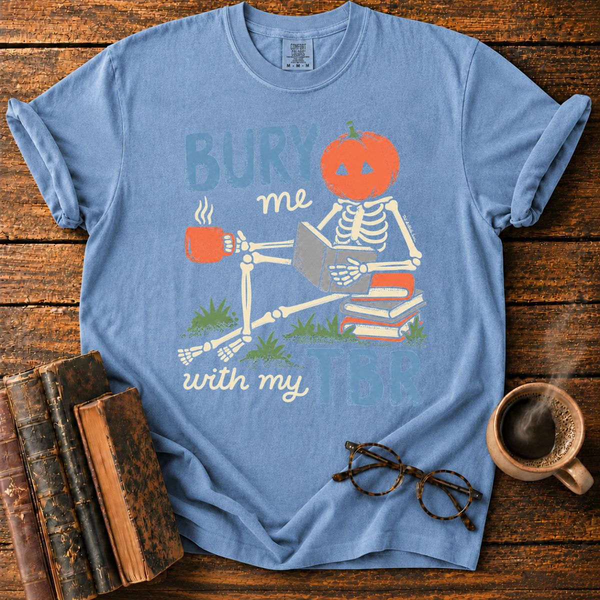 Bury Me With My TBR Skeleton T-Shirt