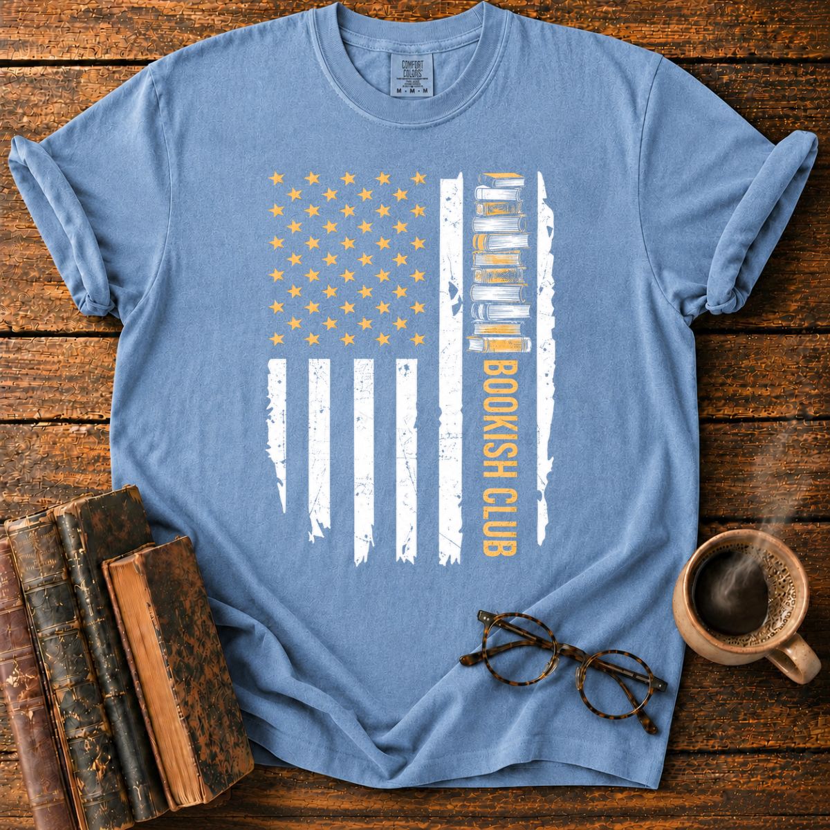 Distressed American Book Club Flag T-Shirt