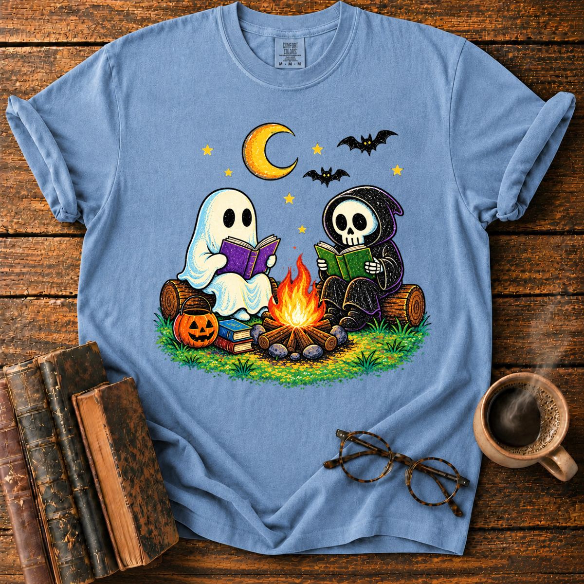 Ghosts’ Halloween Campfire Reading T-Shirt