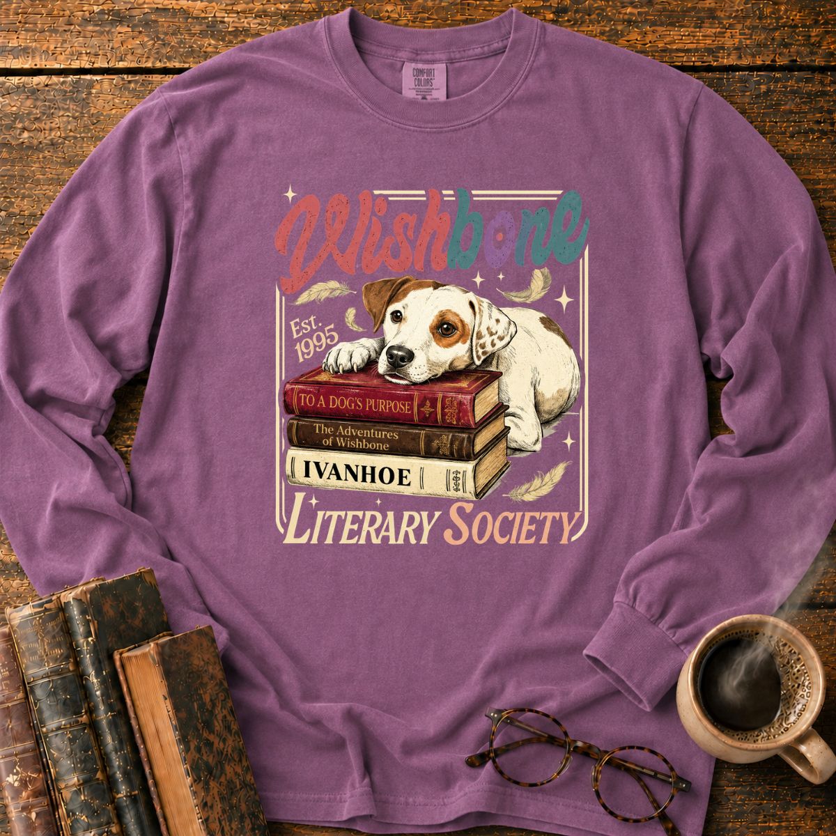 Bookish Dog Literary Society LS T-Shirt