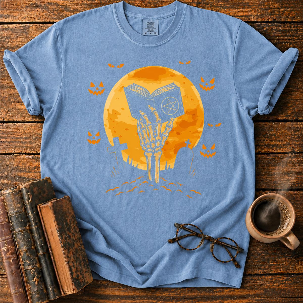 Skeletal Hand Beneath the Haunted Moon T-Shirt