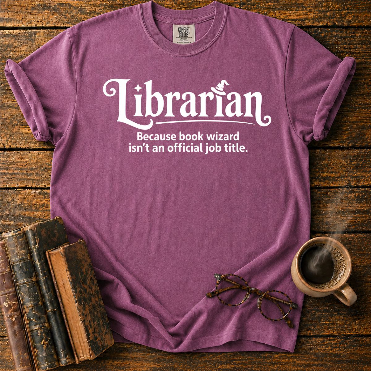 Librarian Book Wizard Funny T-Shirt