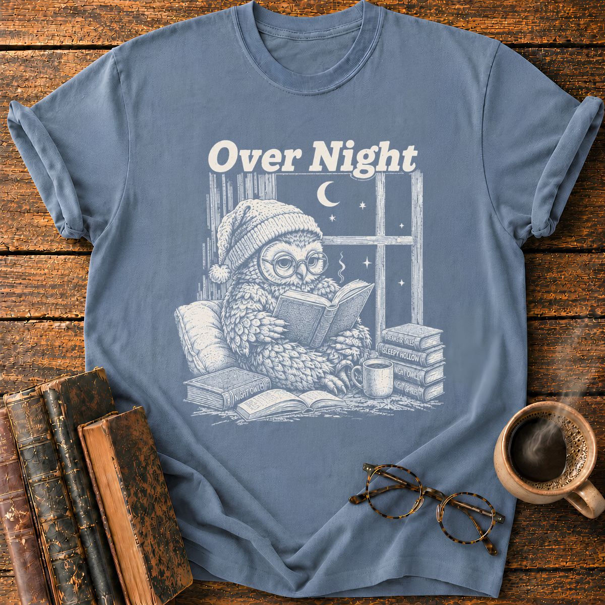 Cozy Night Owl Reading A Book T-Shirt