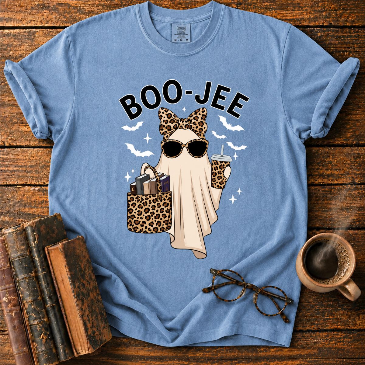 Boo-Jee Leopard Ghost Halloween T-Shirt