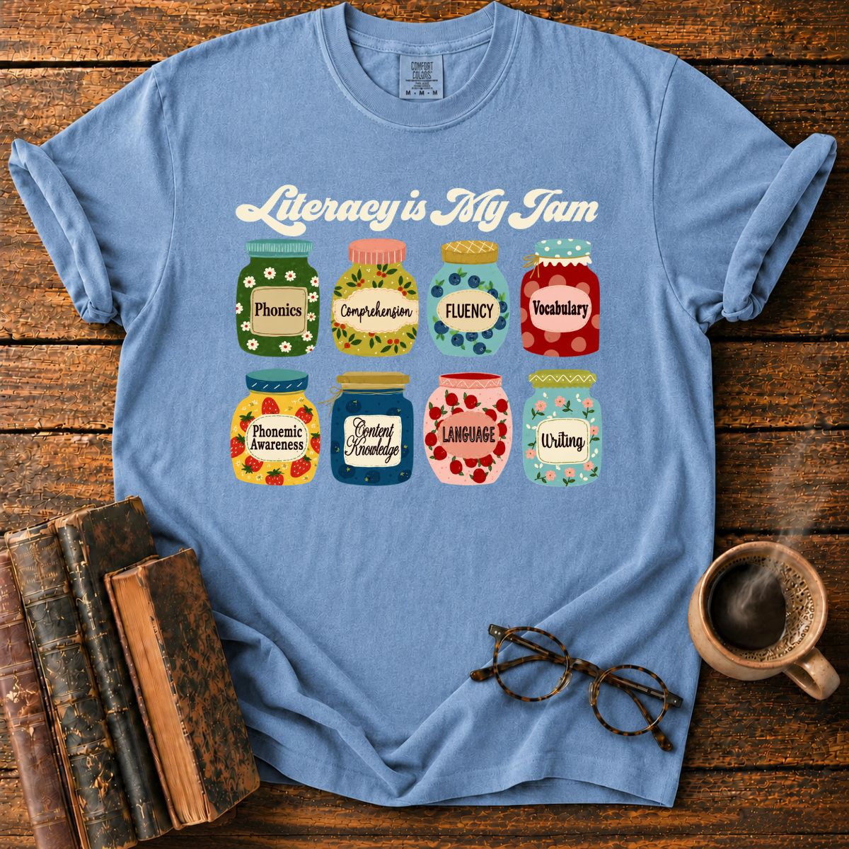 Literacy Is My Jam Jar Collection T-Shirt