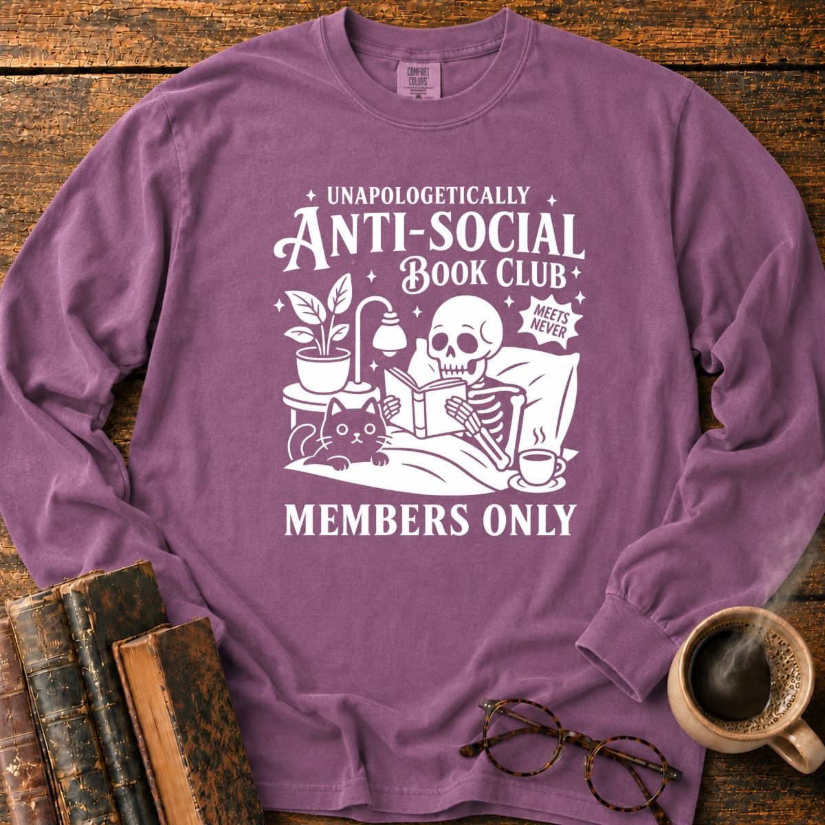 Unapologetically Anti Social Book Club LS T-Shirt