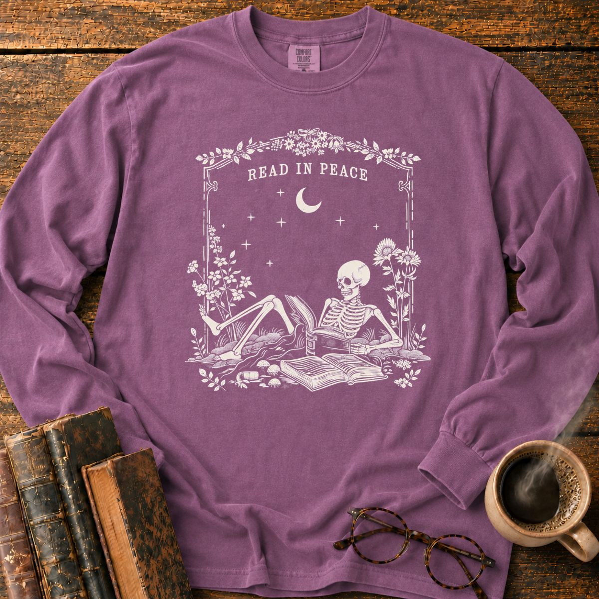 Read In Peace Skeleton LS T-Shirt