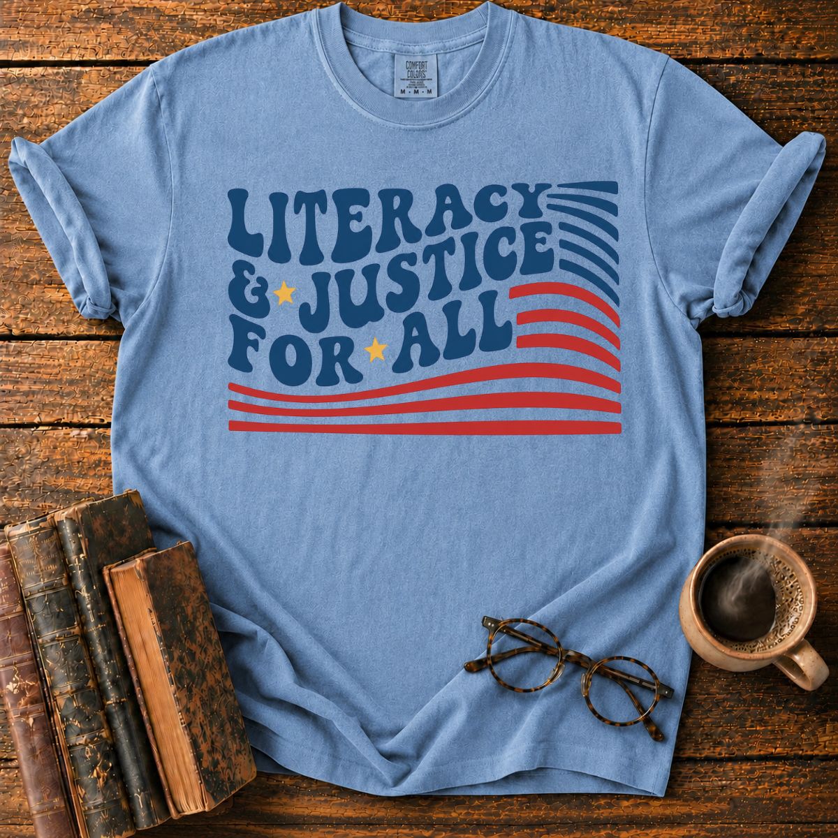 Literacy and Justice Retro T-Shirt
