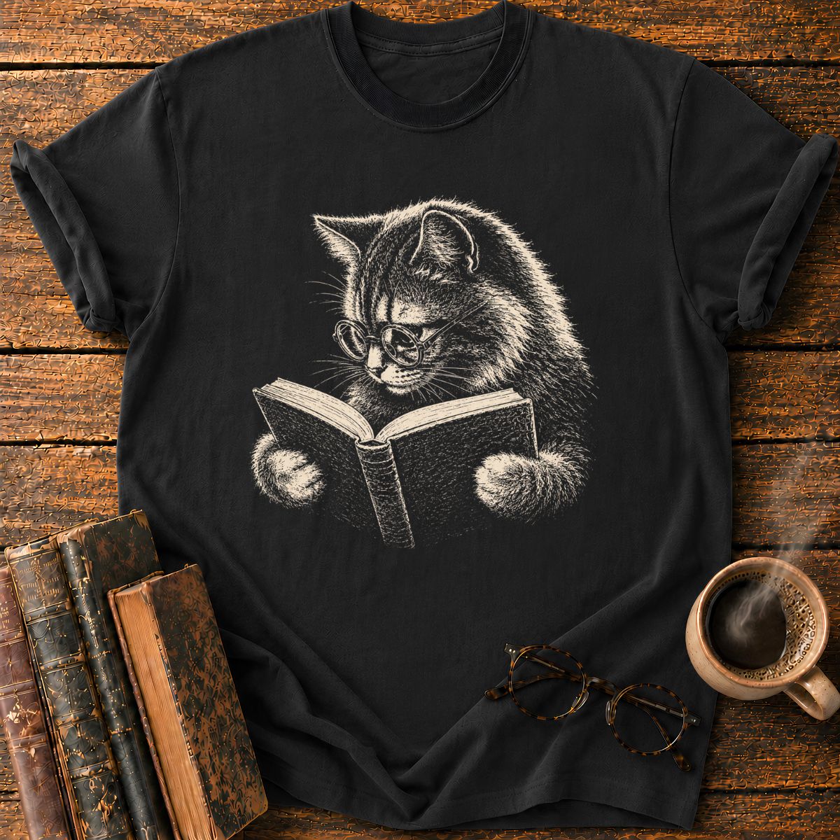 Bookish Cat T-Shirt