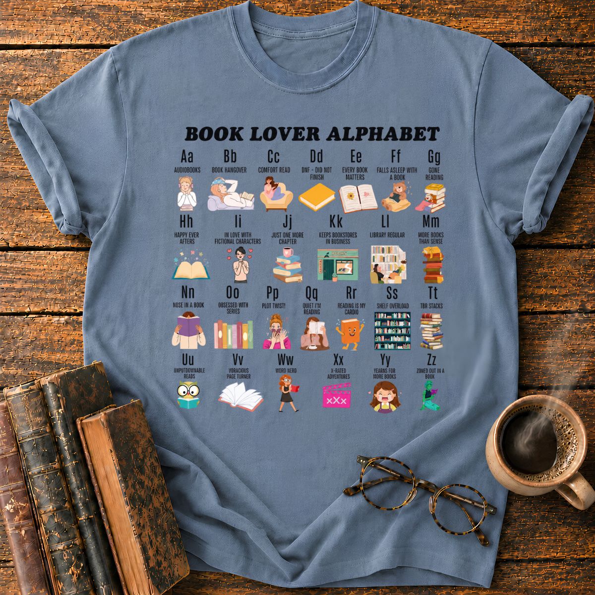 Book Lover Alphabet T-Shirt
