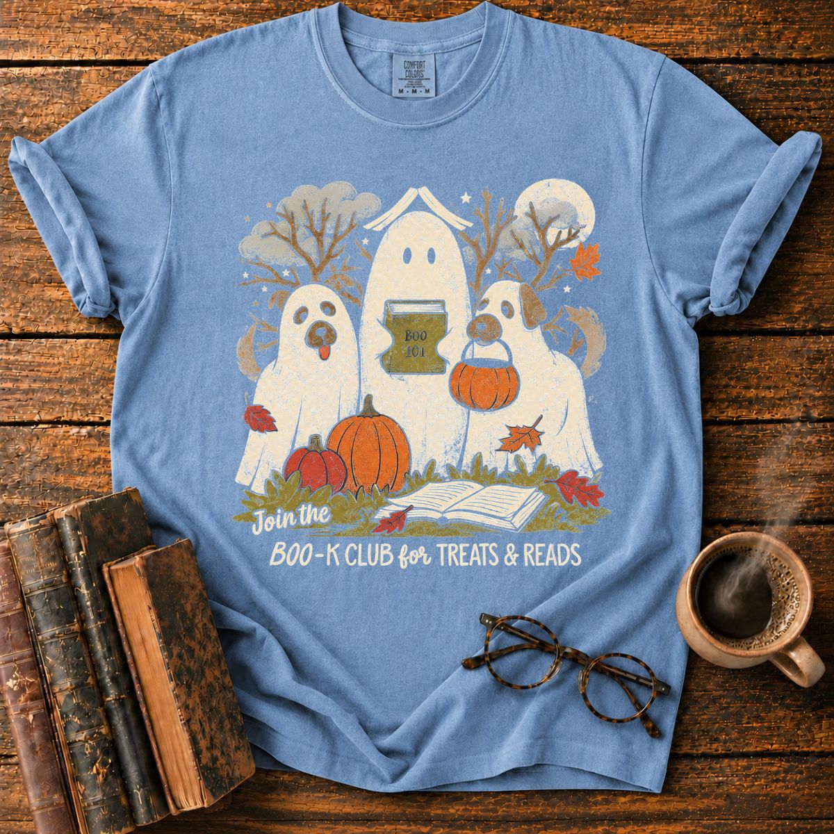 Boo-k Club Ghost Dogs Halloween T-Shirt