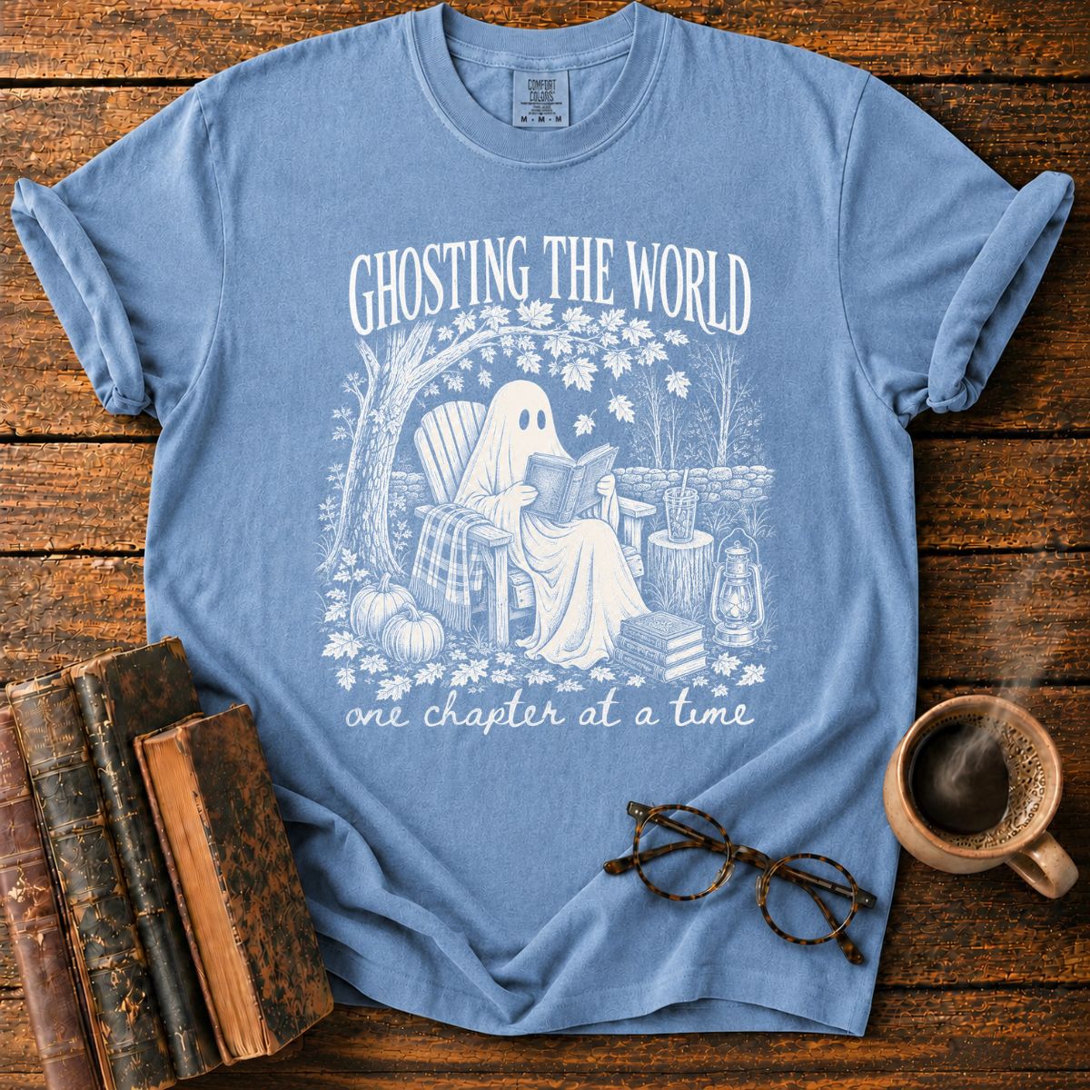 Ghost Reading in Autumn T-Shirt