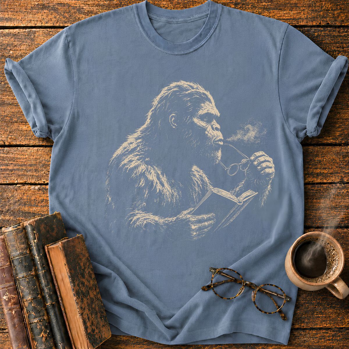 Bigfoot with A Book T-Shirt