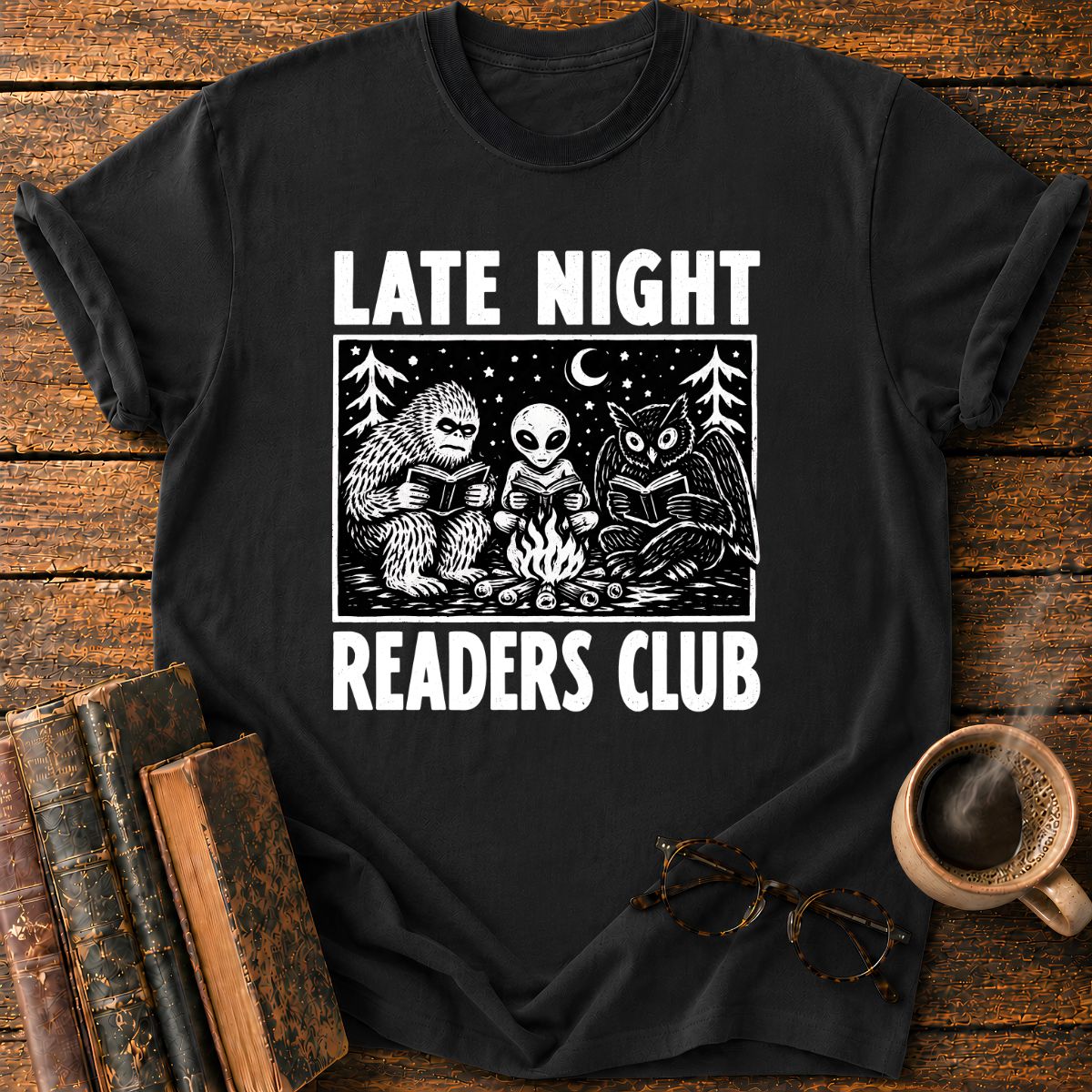 Late Night Readers Club Campfire T-Shirt