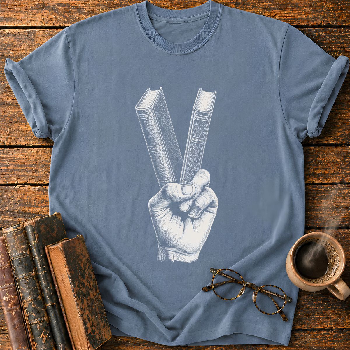 Peace Sign with Books T-Shirt