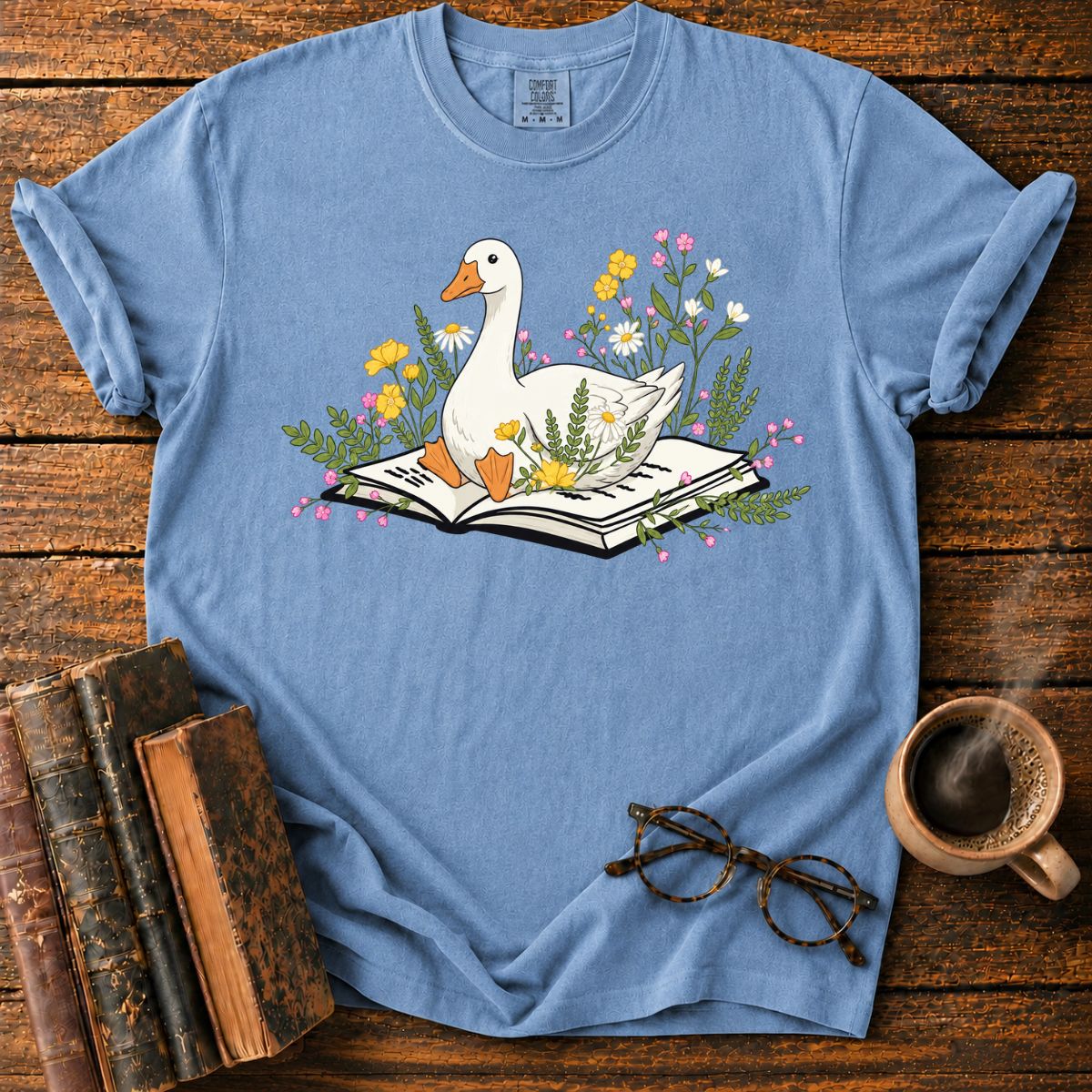 Whimsical Goose in Bloom T-Shirt
