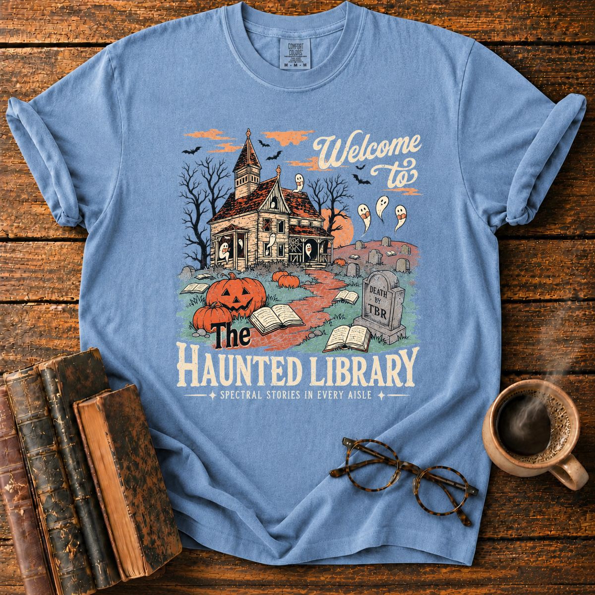 Haunted Library Hallowee T-Shirt