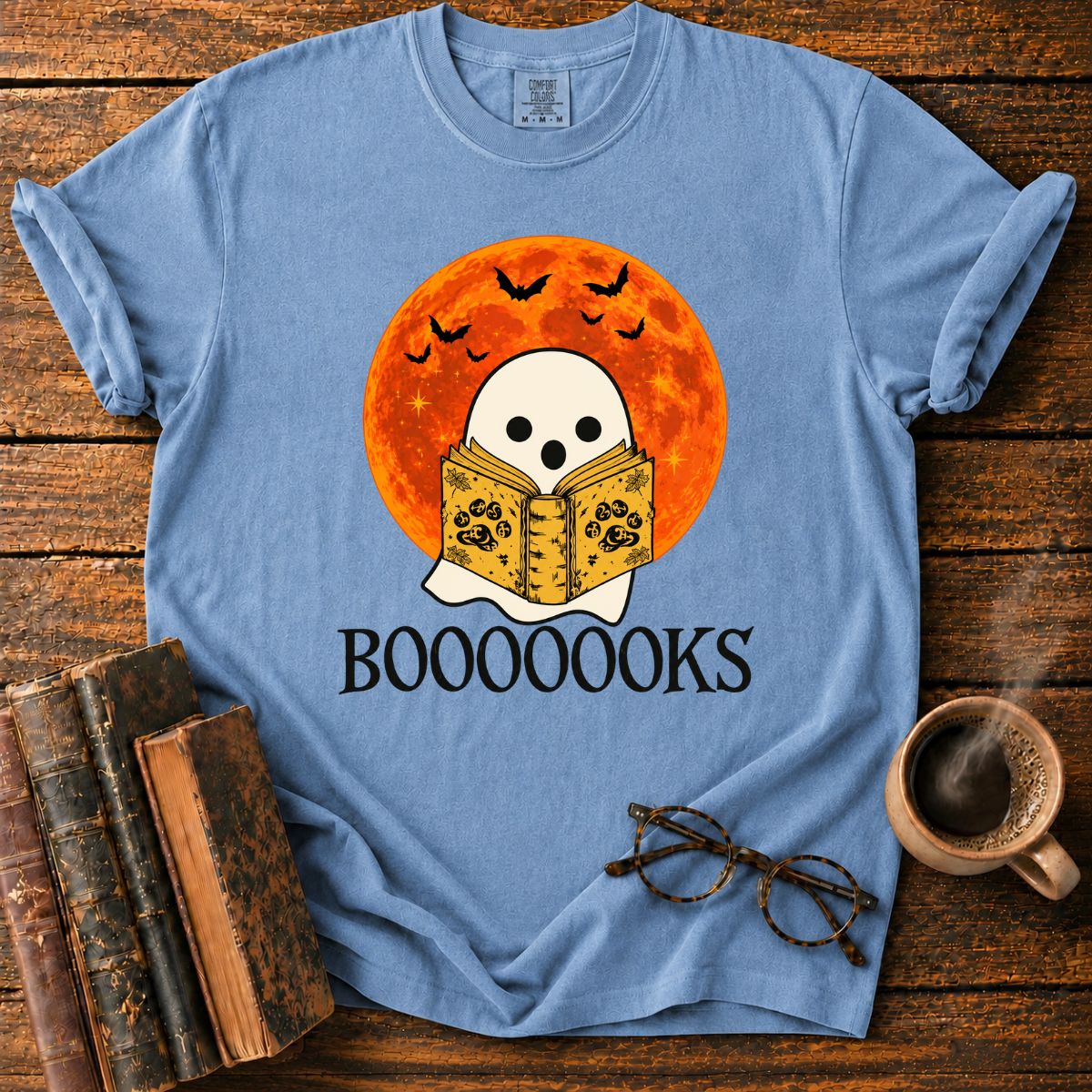 Spooky Ghost and Grimoire Moon T-Shirt