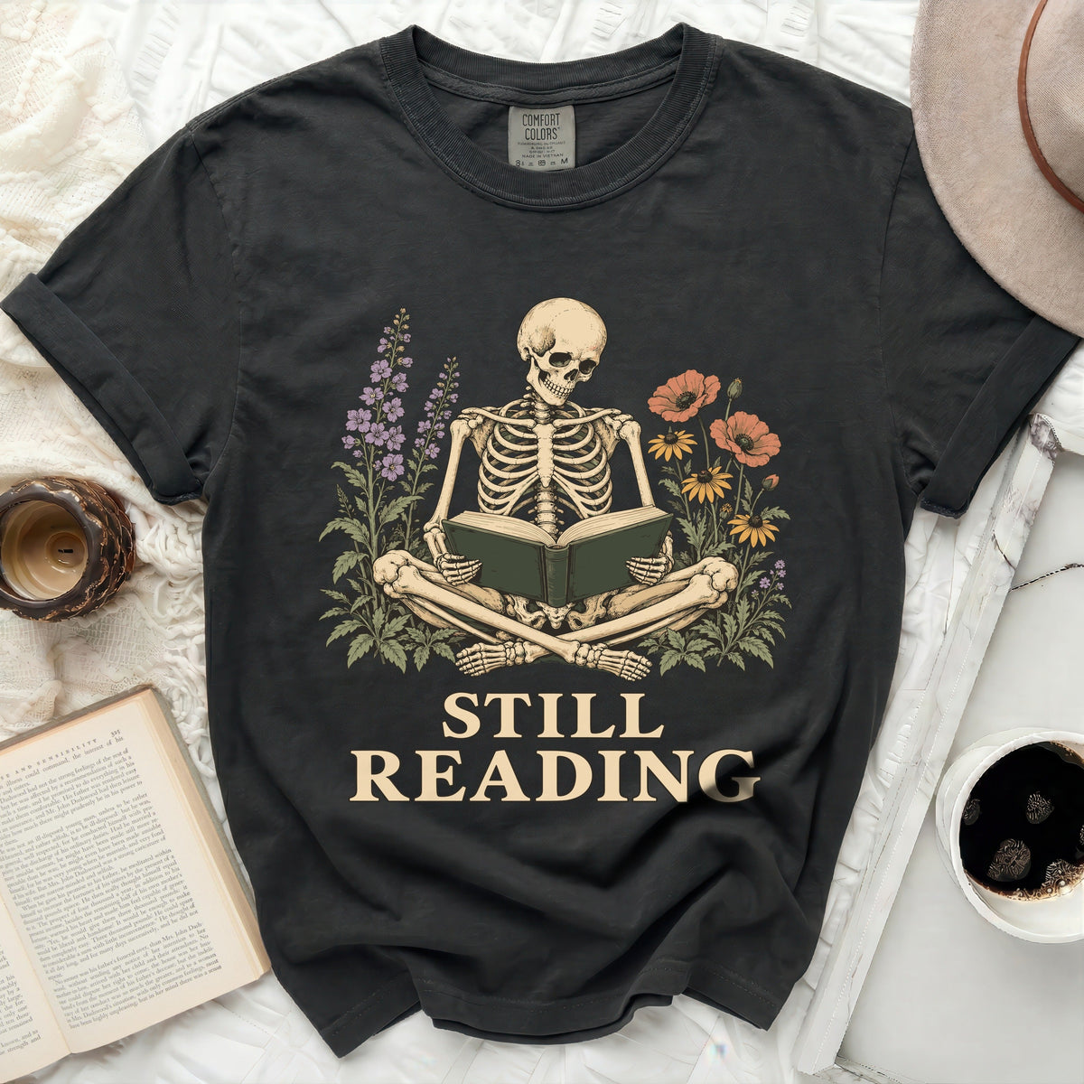 Still Reading Skeleton Tee