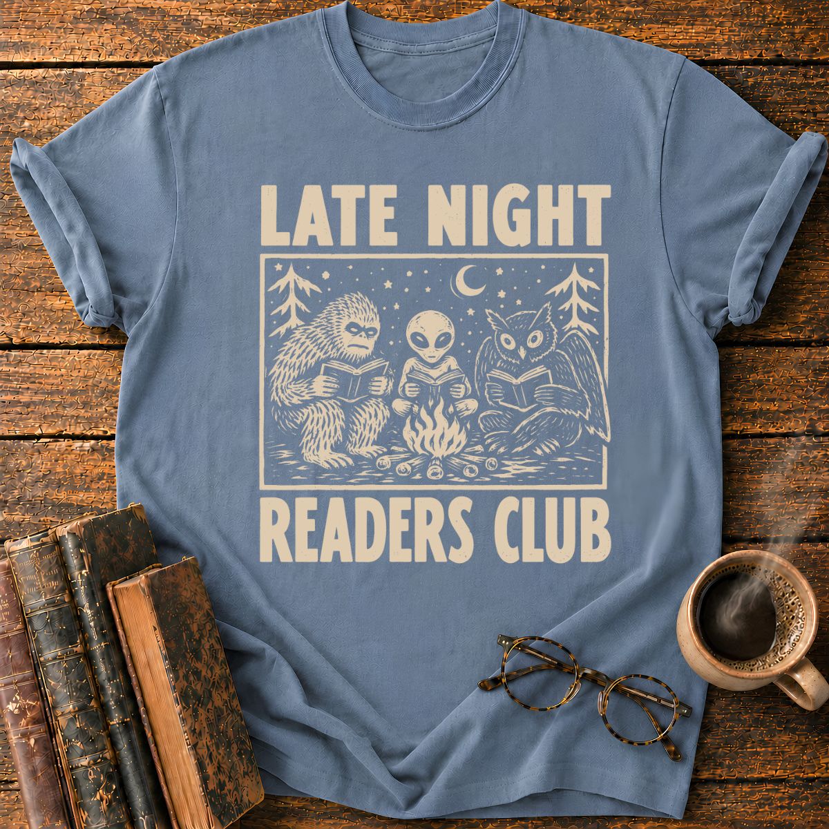 Late Night Readers Club Campfire T-Shirt