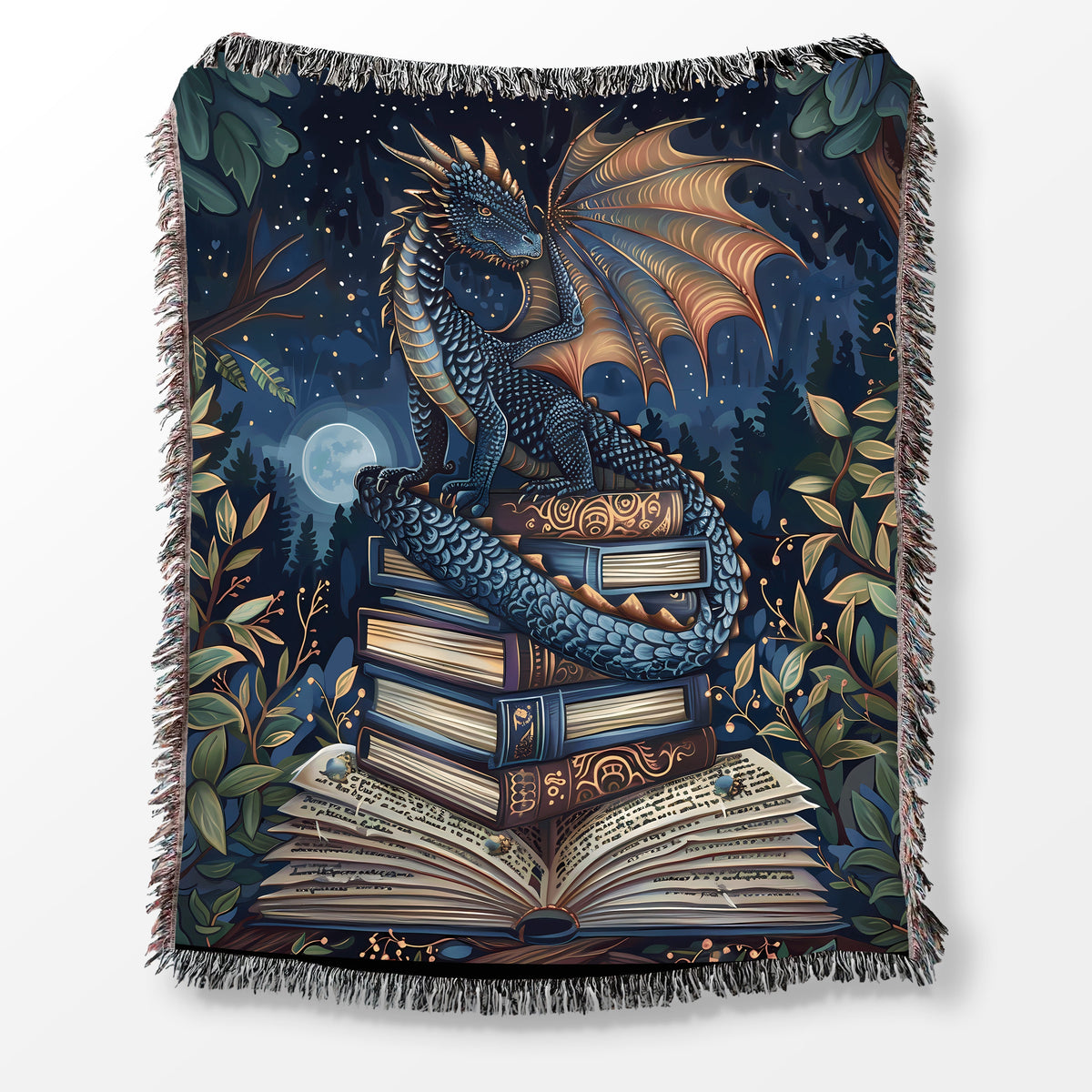 Moonlit Dragon Book Blanket
