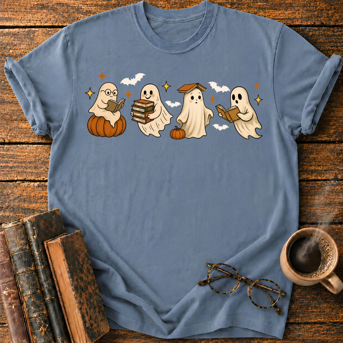 Ghosts Reading Books T-Shirt