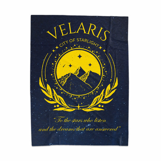 Velaris City of Starlight Illustration Velveteen Plush Blanket
