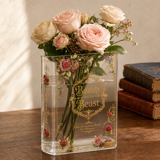 Beauty and the Beast Acrylic Book Vase Book Lover Gift