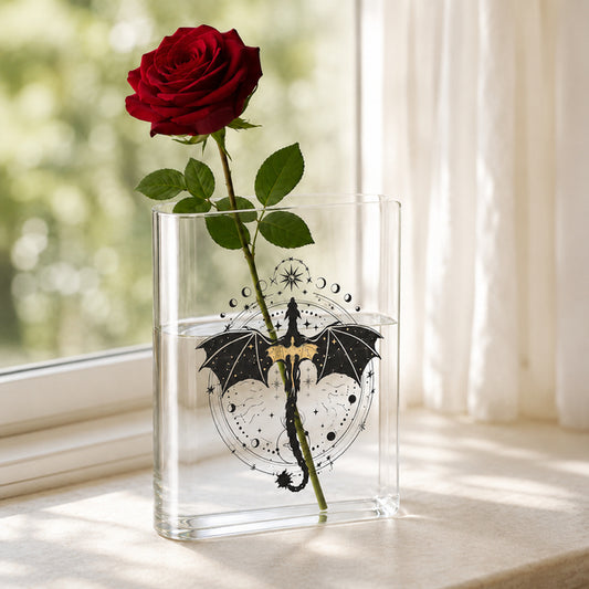 Black Dragon Acrylic Book Vase Book Lover Gift