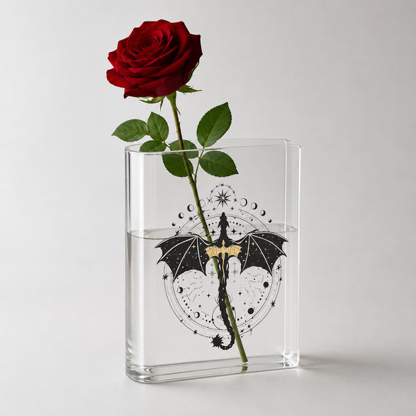 Black Dragon Acrylic Book Vase Book Lover Gift