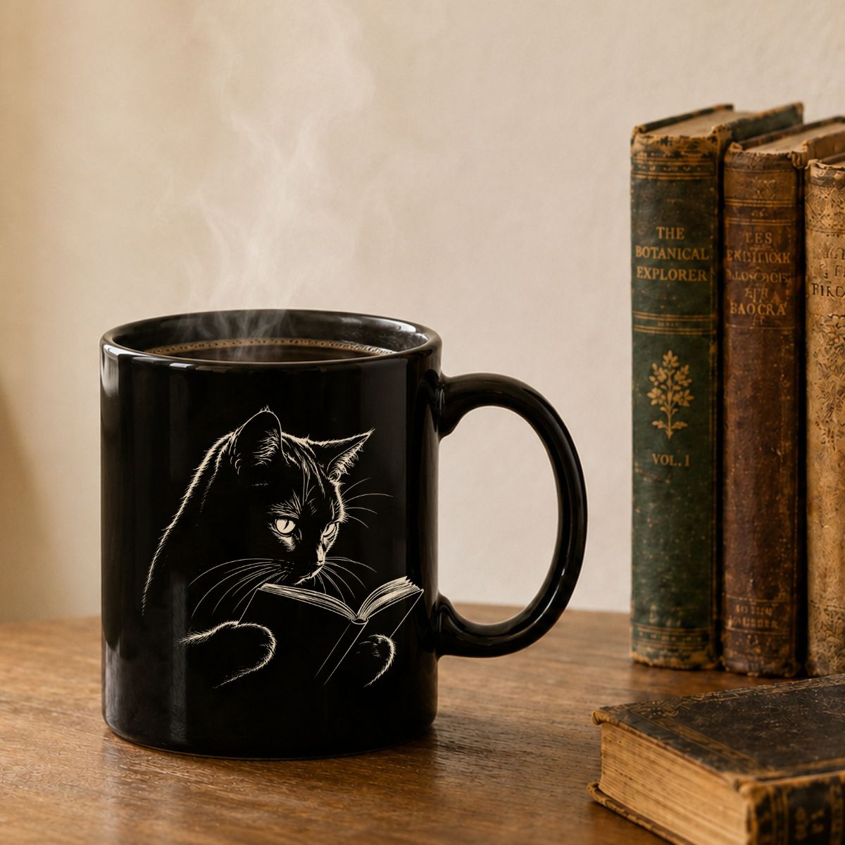 Bookish Cat Reading Mug