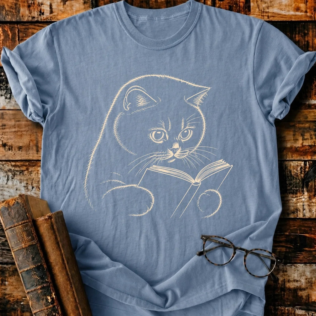 British Shorthair Reading T-Shirt