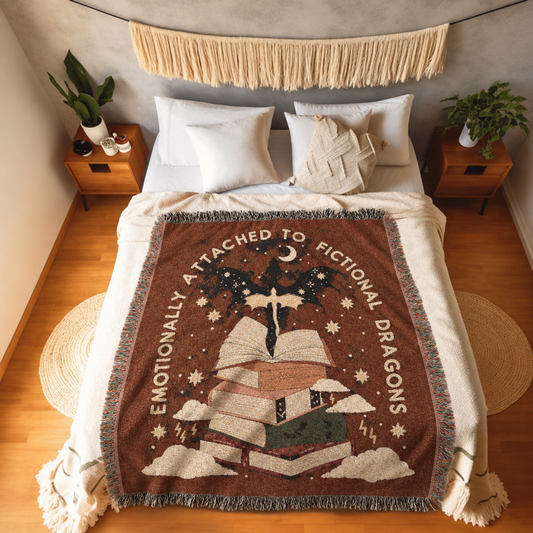 Emotionally Attached to Dragons Blanket