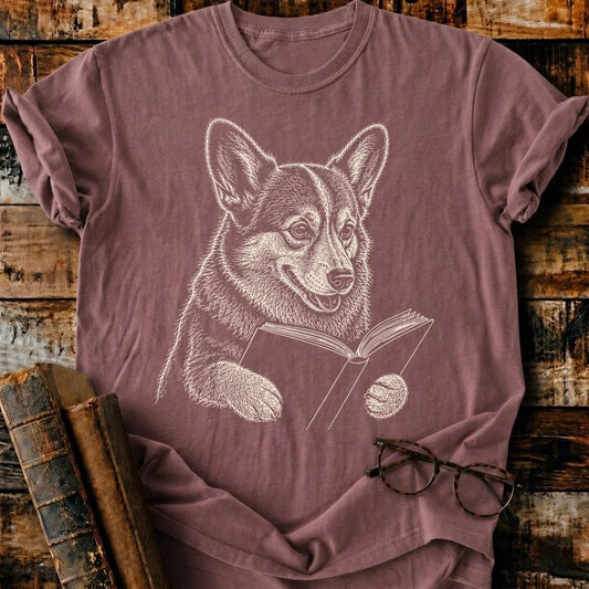Corgi Reading T-Shirt