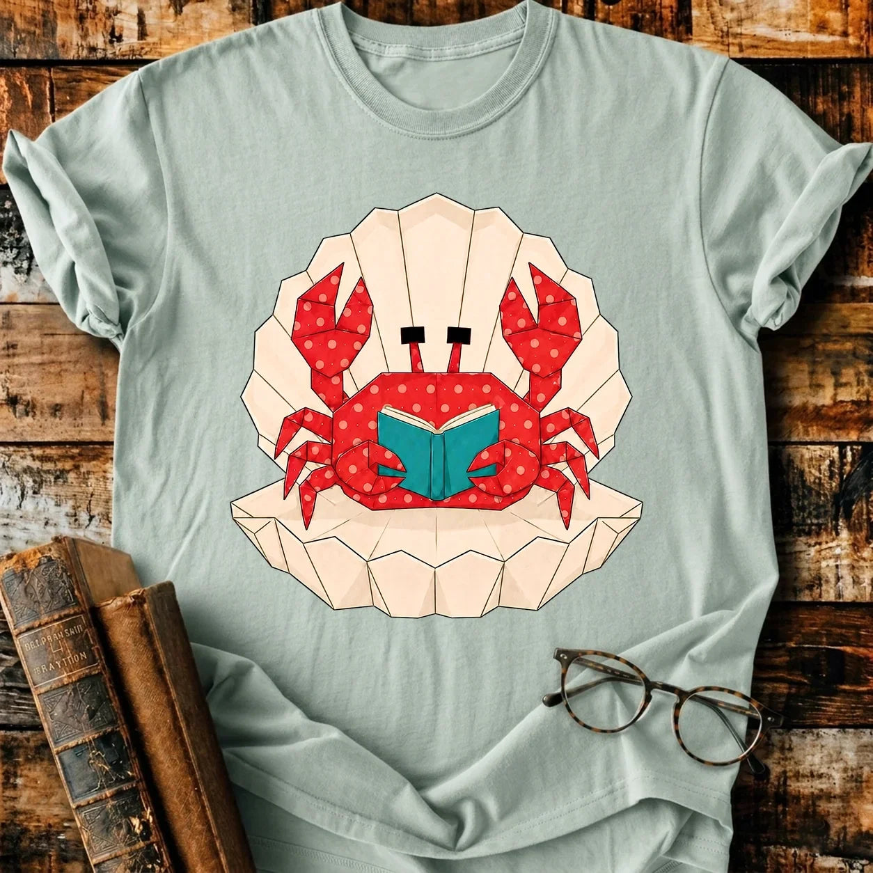 Crab Reading T-Shirt
