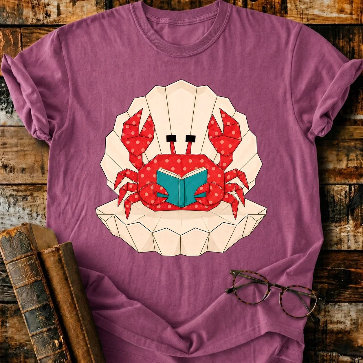 Crab Reading T-Shirt