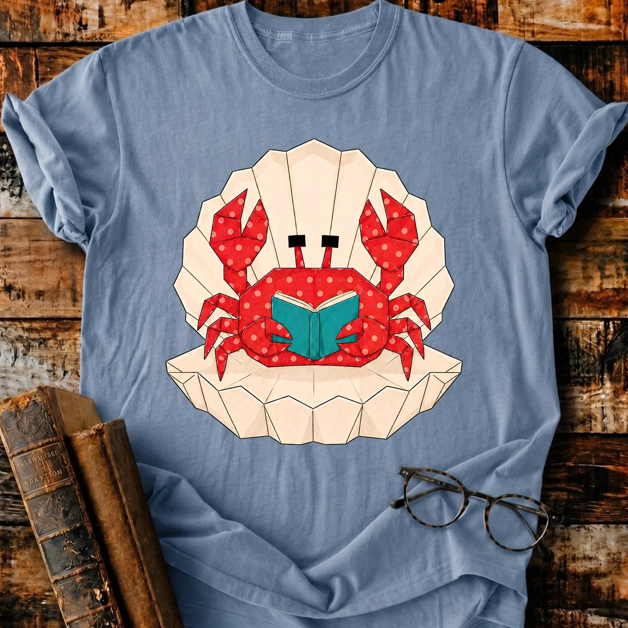 Crab Reading T-Shirt