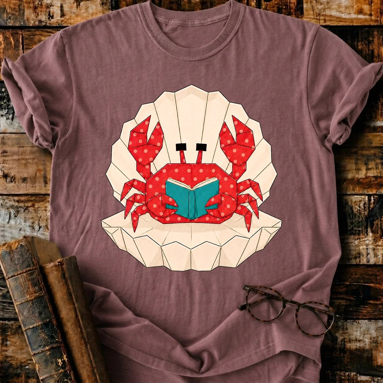 Crab Reading T-Shirt