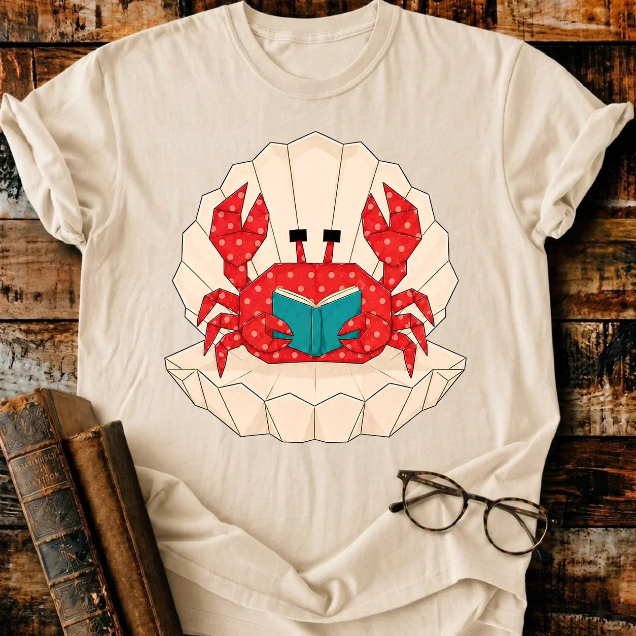 Crab Reading T-Shirt